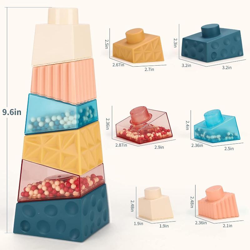Colorful Irregular Jenga Pyramid