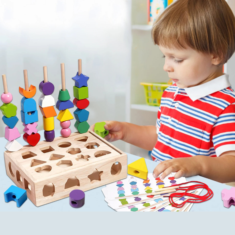 Montessori Bead Sequencing Set: Creative Learning Tool for Kids