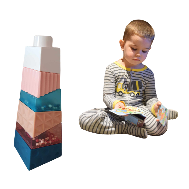 Colorful Irregular Jenga Pyramid