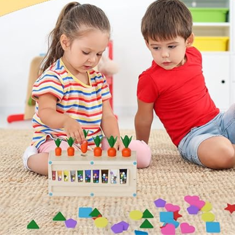 children and 3-in-1 Montessori- Inspired Color Shape Recognition Toy