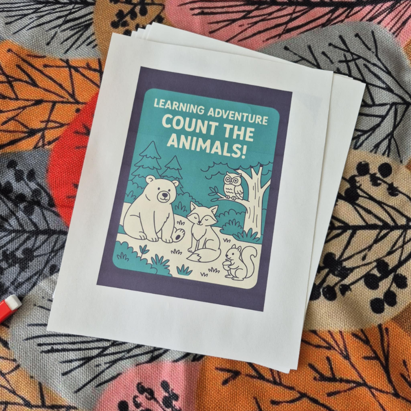 Forest-Themed Printable for Kids (Ages 3–5) – Count the Animals!