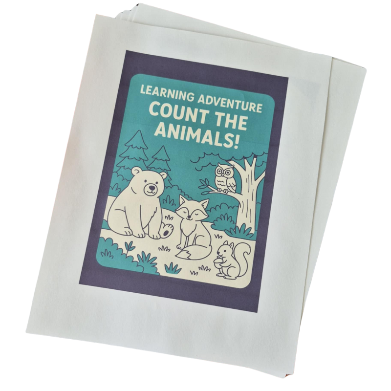 Forest-Themed Printable for Kids (Ages 3–5) – Count the Animals!