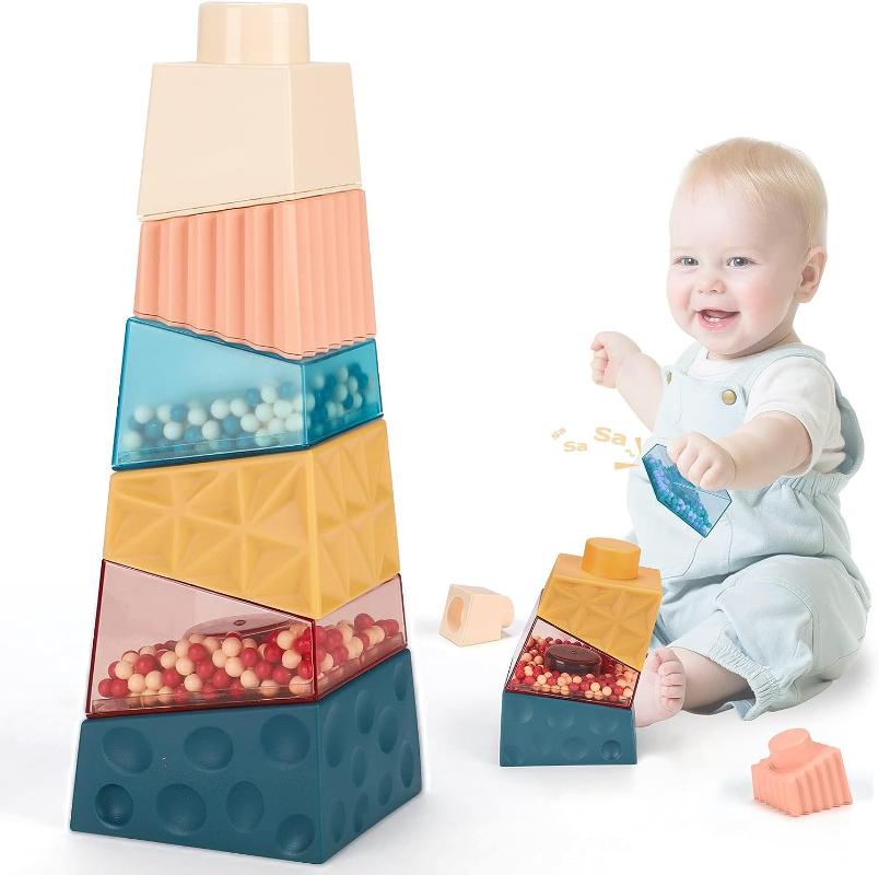 Colorful Irregular Jenga Pyramid