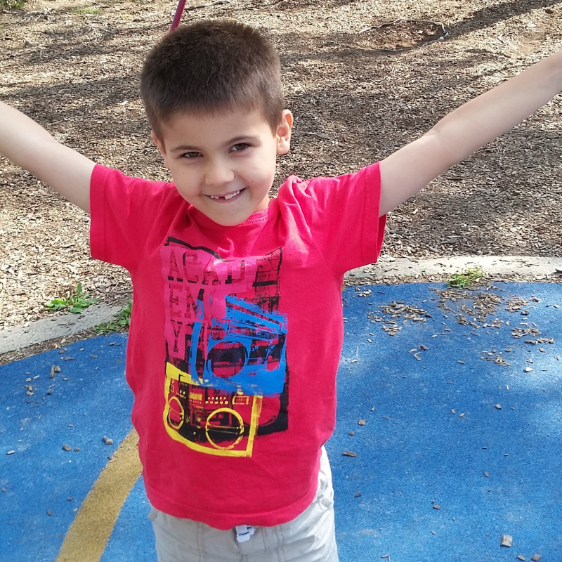 little boy outside