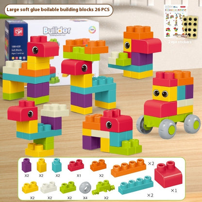 Blocs de construction en plastique souple pour tout-petits - Coffrets de couleurs