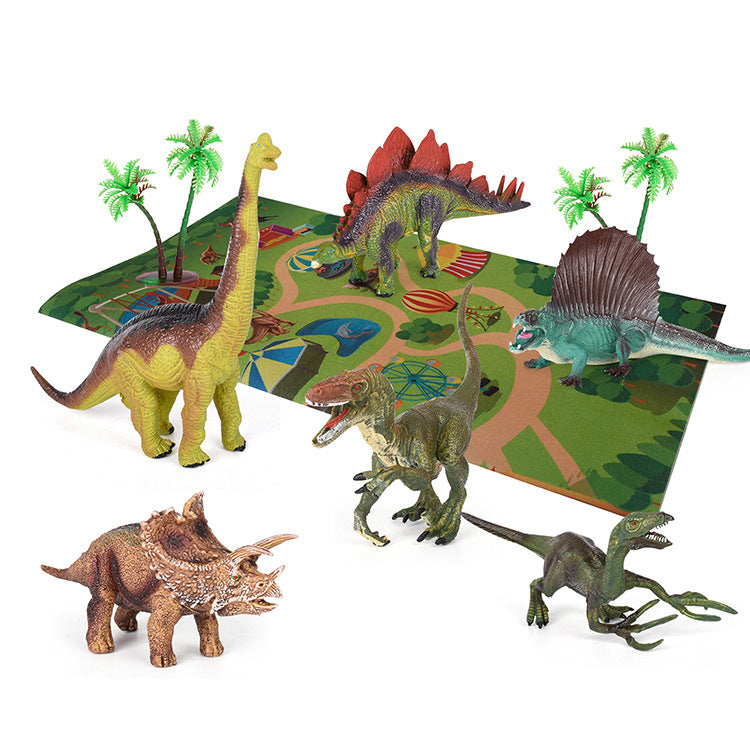 Jurassic Adventure Dinosaur Playset – 9 Realistic Dinosaurs with Play Mat for Kids