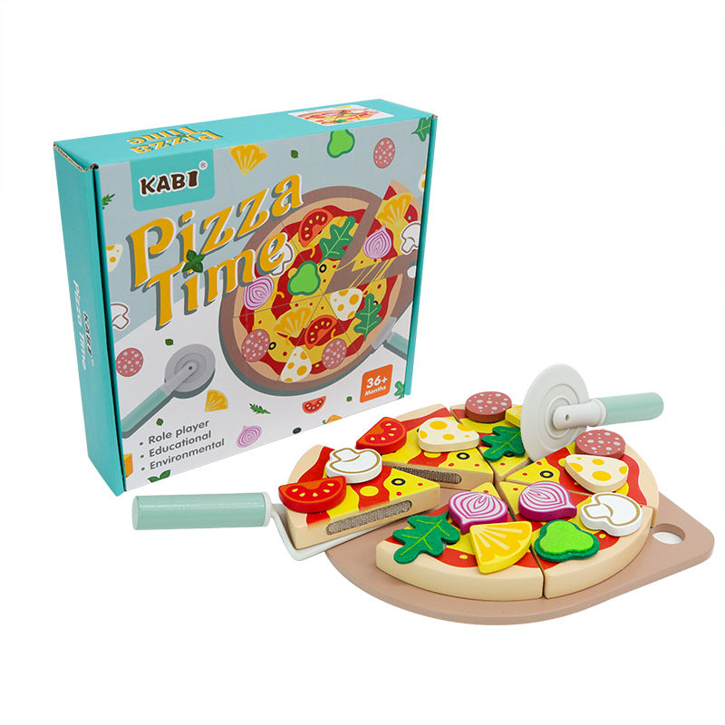 Wooden Pizza Cutting Toy
