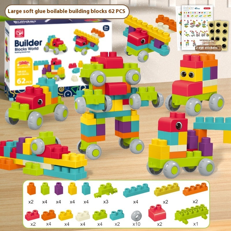 Blocs de construction en plastique souple pour tout-petits - Coffrets de couleurs