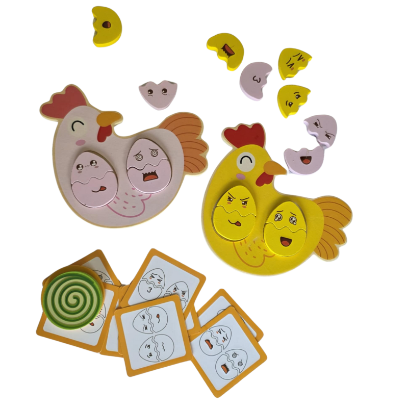wooden emotion matching toy