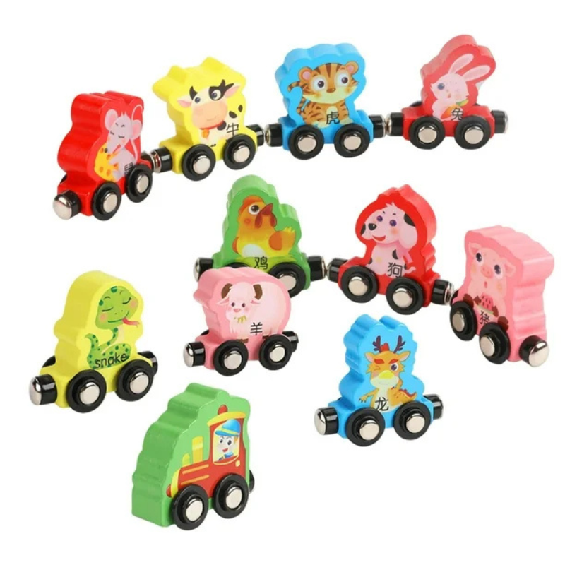 Magnetic Wooden Train Toy for Kids