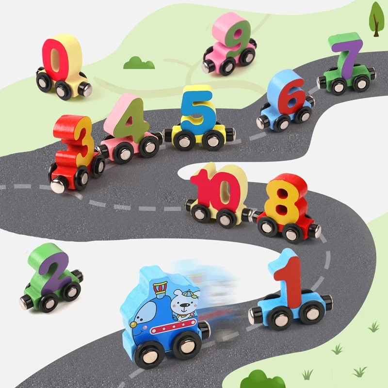 Magnetic Wooden Train Toy for Kids