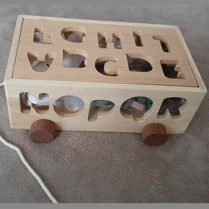Trieur de voitures en bois de style nordique inspiré de Montessori - Jouet éducatif pour le développement cognitif et la reconnaissance des formes