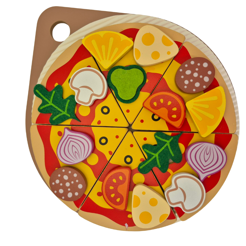 Wooden Pizza Cutting Toy