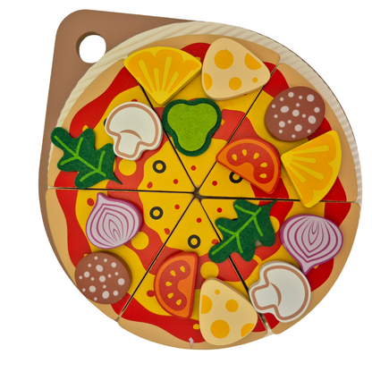Wooden Pizza Cutting Toy