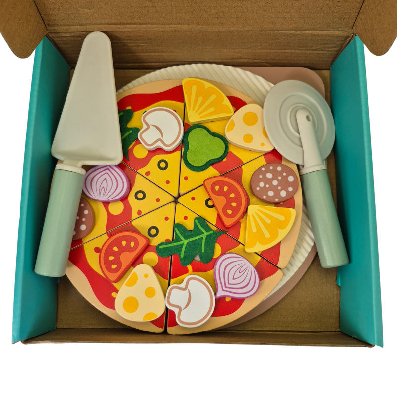 Wooden Pizza Cutting Toy