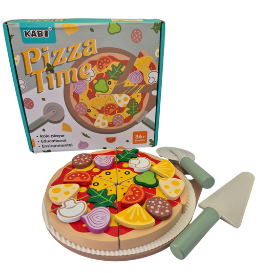 Wooden Pizza Cutting Toy