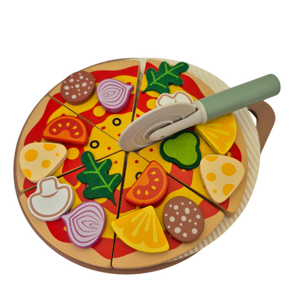 Wooden Pizza Cutting Toy