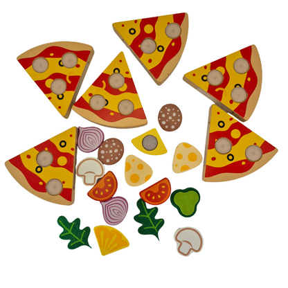Wooden Pizza Cutting Toy