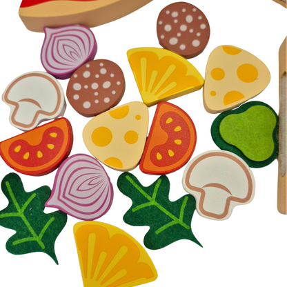 Wooden Pizza Cutting Toy
