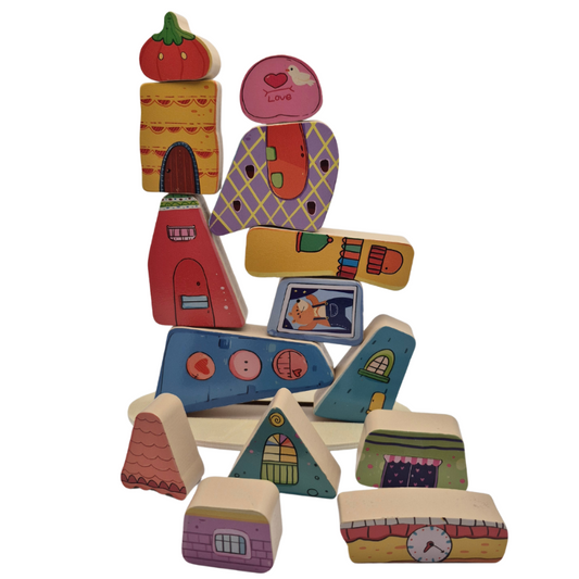 Wooden Balance Block Stacking Toy: 