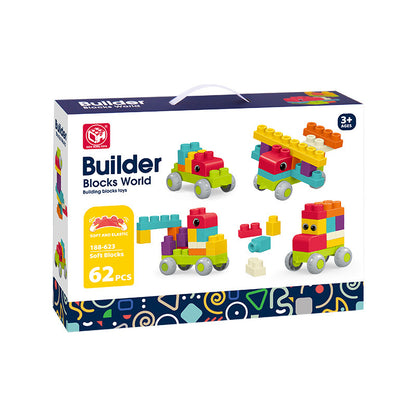 Blocs de construction en plastique souple pour tout-petits - Coffrets de couleurs