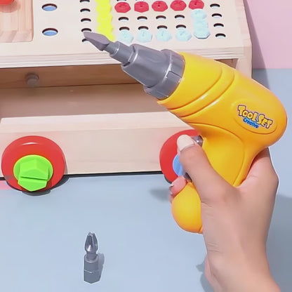 Electric Wooden Screw Tool Set - Creative and Educational Toy for Kids