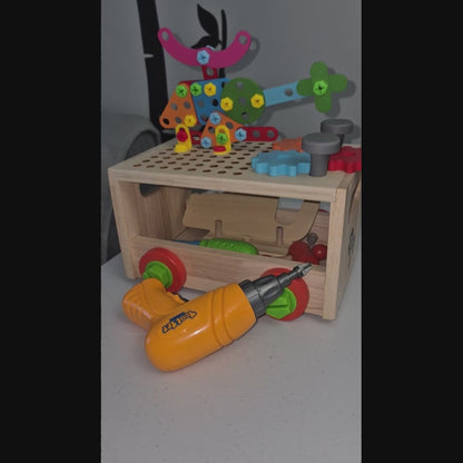 Ensemble d'outils électriques pour vis à bois - Jouet créatif et éducatif pour enfants